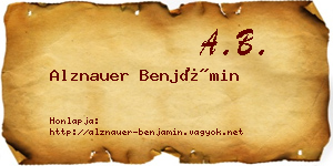 Alznauer Benjámin névjegykártya